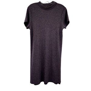 Cotton:On Women's Short Sleeve Sweater Dress Purple/Gray Size Small Above Knee